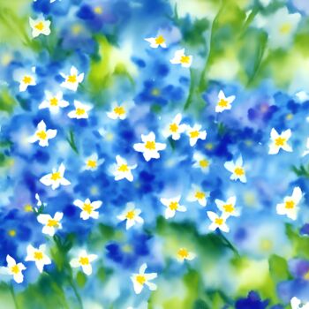 Digital Arts titled "Forget me not flowe…" by Albertbs, Original Artwork, AI generated image