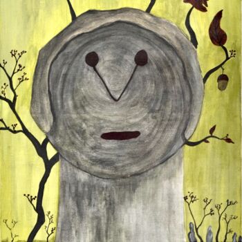 Peinture intitulée "Menhir babouin" par Georges Lievre, Œuvre d'art originale, Acrylique