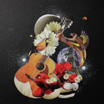 Коллажи под названием "Rapsodie - Collage…" - Ghislaine Gabet, Подлинное произведение искусства, Коллажи