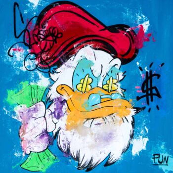Painting titled "Jake McDuck - Scroo…" by Carlos Pun, Original Artwork, Acrylic Mounted on Wood Stretcher frame