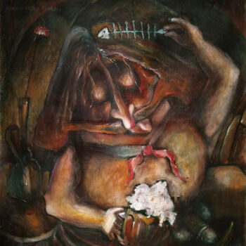 Painting titled ""Beer Lovers"" by Vyacheslav Kostyuchenko, Original Artwork, Oil