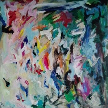 Peinture intitulée "Colour Camouflage" par Jan O'Sullivan, Œuvre d'art originale, Acrylique Monté sur Châssis en bois