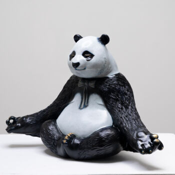 雕塑 标题为“入空（Meditation Panda）” 由Zhao Yongchang, 原创艺术品, 青铜