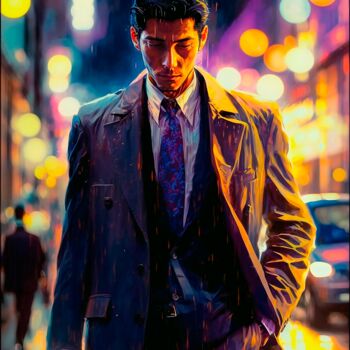 Digital Arts titled "Reflective Walk in…" by Anthony Charles, Original Artwork, Digital Painting