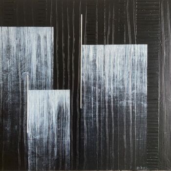Painting titled "" Futur line "" by Pascal Brel, Original Artwork, Acrylic Mounted on Wood Stretcher frame