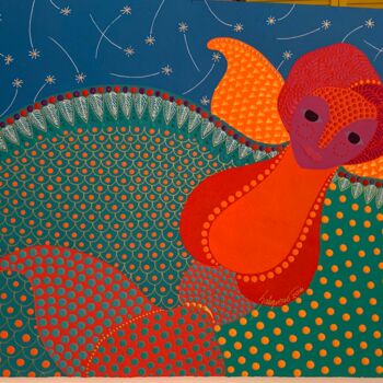 Painting titled "ÁNGEL EN UNA NOCHE…" by Edgar Salguero, Original Artwork, Acrylic