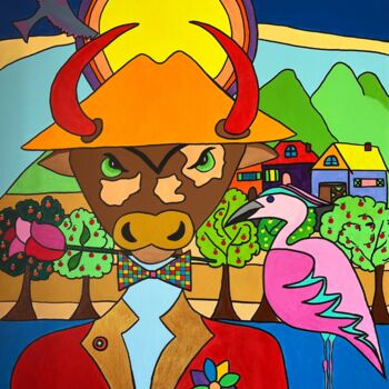 Peinture intitulée "El seductor" par Philippe Seigle, Œuvre d'art originale, Acrylique Monté sur Châssis en bois