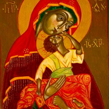 제목이 "Mother of God"인 미술작품 Olga Liutova-Amplatz로, 원작, 온도