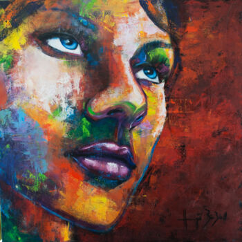 Peinture intitulée "Elle (13ème)" par Hugo Biebrach, Œuvre d'art originale, Huile Monté sur Châssis en bois