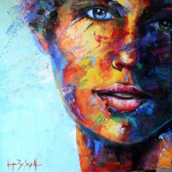 Peinture intitulée "Elle (19ème)" par Hugo Biebrach, Œuvre d'art originale, Huile Monté sur Châssis en bois