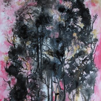 Peinture intitulée "Encr'Or - encres mi…" par Clau Redier-Clément, Œuvre d'art originale, Encre