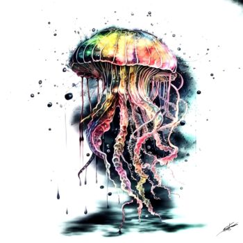 Digital Arts titled "la couleur en profo…" by Frédéric Font (Chroma), Original Artwork, Digital Painting Mounted on Wood Str…