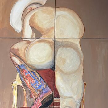 Painting titled "Diego polyptyque" by Gerard Menvussa, Original Artwork, Acrylic