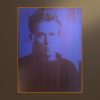 제목이 "James Dean Fabric D…"인 섬유 예술 Manuel W. Stepan로, 원작, 패브릭 나무 들것 프레임에 장착됨