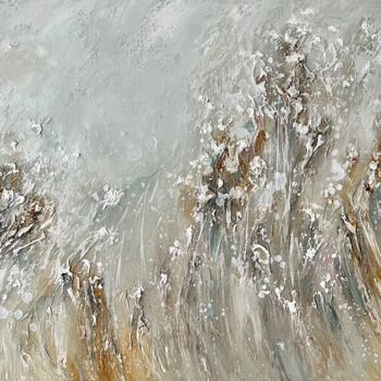 Painting titled "Native grasses" by Katerina Yakovleva, Original Artwork, Oil Mounted on Wood Stretcher frame