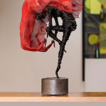 Sculpture titled "Haven 42x24x16cm 2.…" by Karen Axikyan, Original Artwork, Metals Mounted on Wood Stretcher frame