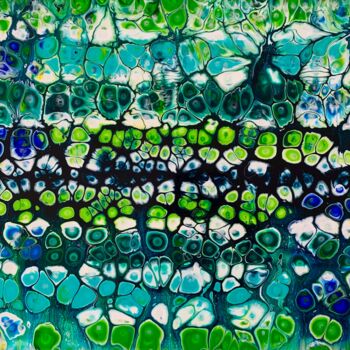 Peinture intitulée "Libellule" par Ghislaine Chapuis, Œuvre d'art originale, Acrylique Monté sur Châssis en bois