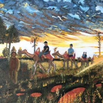 Peinture intitulée "J29. Ballade à dos…" par Lucien Dufour, Œuvre d'art originale, Huile