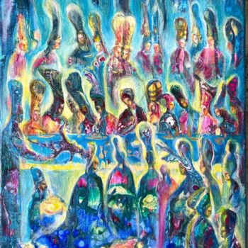 Painting titled "Saint Dinner" by Daniela Trandafir, Original Artwork, Acrylic