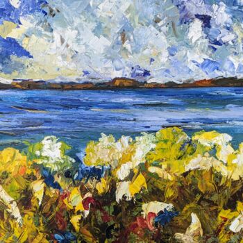 Peinture intitulée "Jardin d'automne à…" par Nicole Caron, Œuvre d'art originale, Huile