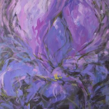 Painting titled "Iris" by Tat Ana Konyseva, Original Artwork, Acrylic Mounted on Wood Stretcher frame