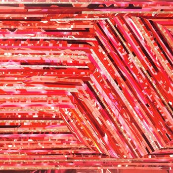 Collages titled "Strawberry Moon" by Julee Latimer, Original Artwork, Acrylic