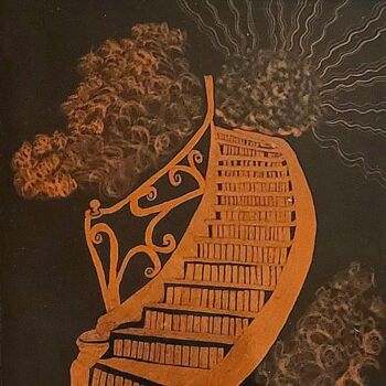 图画 标题为“The Quest 4 Knowled…” 由Tonjua Lyles, 原创艺术品, Scratchboard