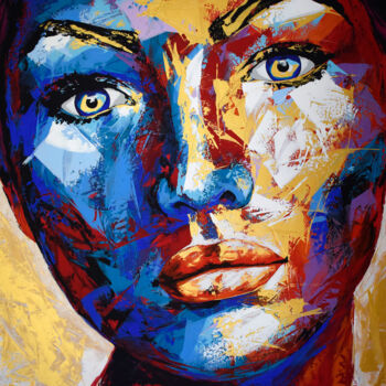 Painting titled "Original 102 gold f…" by Eugen Dick, Original Artwork, Acrylic