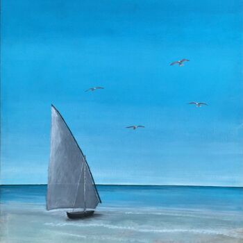 Malerei mit dem Titel "Caribbean Sea in Me…" von Sergio Repossini, Original-Kunstwerk, Acryl Auf Keilrahmen aus Holz montiert
