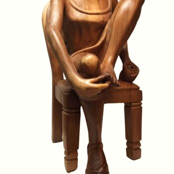 Scultura intitolato "Oil food care" da Wim Van Mossevelde, Opera d'arte originale, Legno