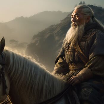 "Old chinese man on…" başlıklı Dijital Sanat C.Moonheart tarafından, Orijinal sanat, AI tarafından oluşturulan görüntü