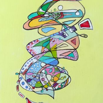 Peinture intitulée "Rock and Rap" par Dominique-Marie Gibaud Ubelmann, Œuvre d'art originale, Huile Monté sur Carton