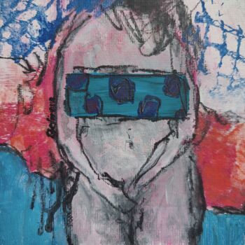 Painting titled "Tetris Girls #3" by Elga Zefirova, Original Artwork, Acrylic