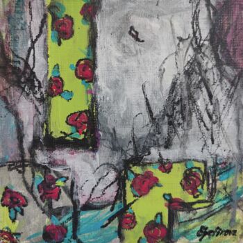 Painting titled "Tetris Girls #4" by Elga Zefirova, Original Artwork, Acrylic