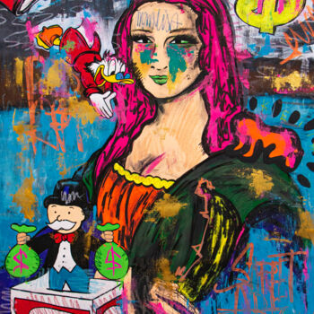 绘画 标题为“Mona Lisa pop art s…” 由Carlos Pun, 原创艺术品, 丙烯 安装在木质担架架上