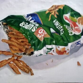 Schilderij getiteld "Food for Thought" door Oriental Empyrean - The Art Gallery, Origineel Kunstwerk, Olie