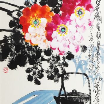 Malerei mit dem Titel "Taste of fine tea 品…" von Dayou Lu, Original-Kunstwerk, Pigmente