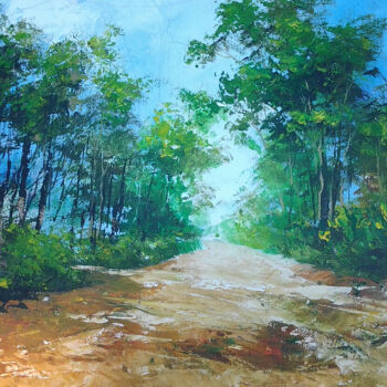 Ζωγραφική με τίτλο "The Road Less trave…" από Aryawansa Kumarasinghe, Αυθεντικά έργα τέχνης, Ακρυλικό Τοποθετήθηκε στο Ξύλιν…