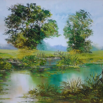 Schilderij getiteld "Nature's Storybook…" door Aryawansa Kumarasinghe, Origineel Kunstwerk, Acryl Gemonteerd op Frame voor h…