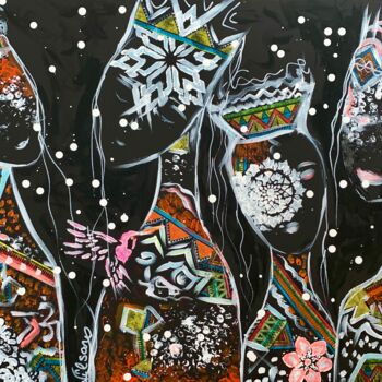 Pintura titulada "Friends 80" por Veronica Vilsan, Obra de arte original, Acrílico Montado en Bastidor de camilla de madera