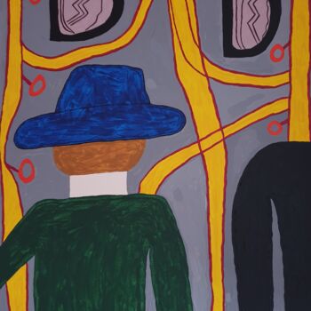 Painting titled "No name 4" by Arina Mari, Original Artwork, Acrylic Mounted on Cardboard