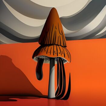 Printmaking titled "Mushroom area N°2" by Artynkom, Original Artwork, Digital Print