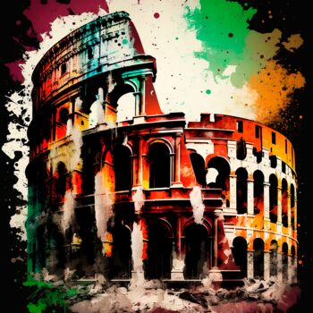 Цифровое искусство под названием "The Colosseum" - Anthony Charles, Подлинное произведение искусства, Цифровая живопись