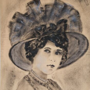 Peinture intitulée "HULE SUR PAPIER KRA…" par Jocelyne Cornet, Œuvre d'art originale, Huile Monté sur Verre