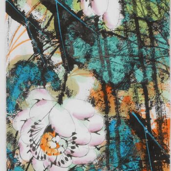 Painting titled "Fresh dew in the lo…" by Dayou Lu, Original Artwork, Pigments