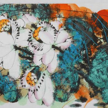 Schilderij getiteld "Peaceful in the lot…" door Dayou Lu, Origineel Kunstwerk, pigmenten