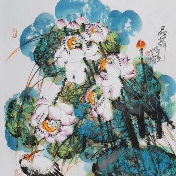 제목이 "Sense the Lotus 品荷…"인 미술작품 Dayou Lu로, 원작, 안료