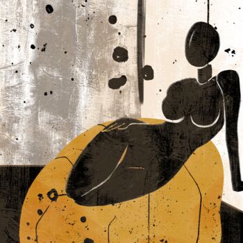 「Figure d'une femme…」というタイトルのデジタルアーツ Dounia Jaaboubによって, オリジナルのアートワーク, デジタル絵画