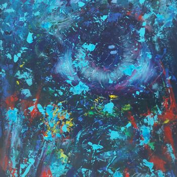 Painting titled "Un certain regard" by Colette Tournier, Original Artwork, Acrylic Mounted on Wood Stretcher frame