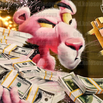 Peinture intitulée "Cash is King" par Daria Kolosova, Œuvre d'art originale, Huile Monté sur Châssis en bois